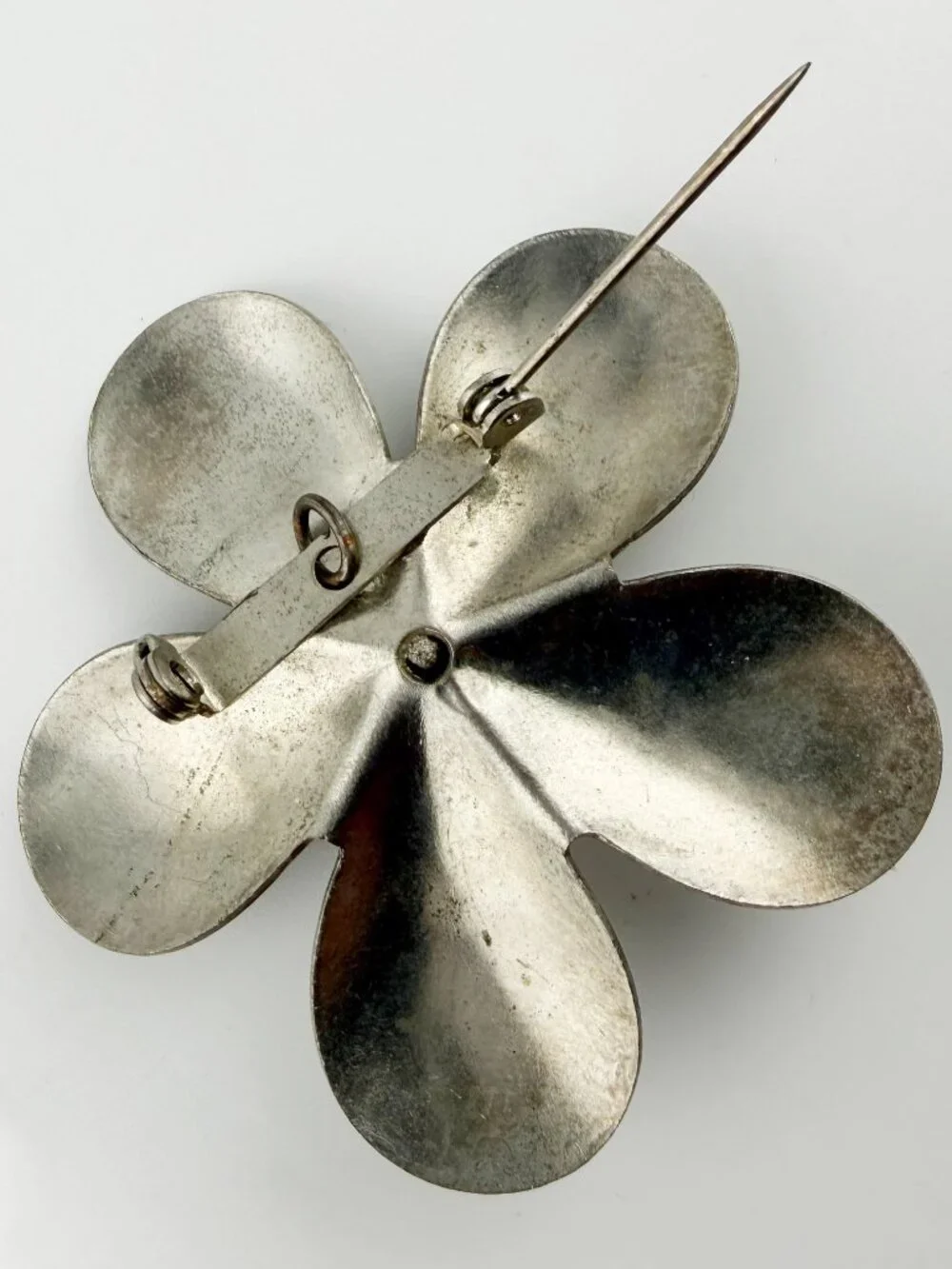 Vintage Silver Tone Tiered Flower Brooch Pin/Pendant - 2.5